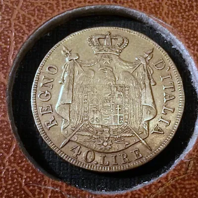 Revers de la même monnaie, écu couronné, Regno d'Italia, 40 lire.